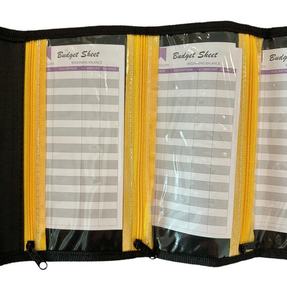 Cash Organizer Wallet, Yellow Money Wallet for Budgeting, Savings Cash Envelope - Picture 4 of 6
